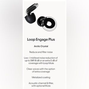 NIB Loop Engage Plus earplugs